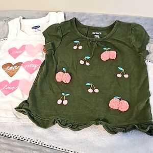 2 18m shirts cherry and metallic love nana mama